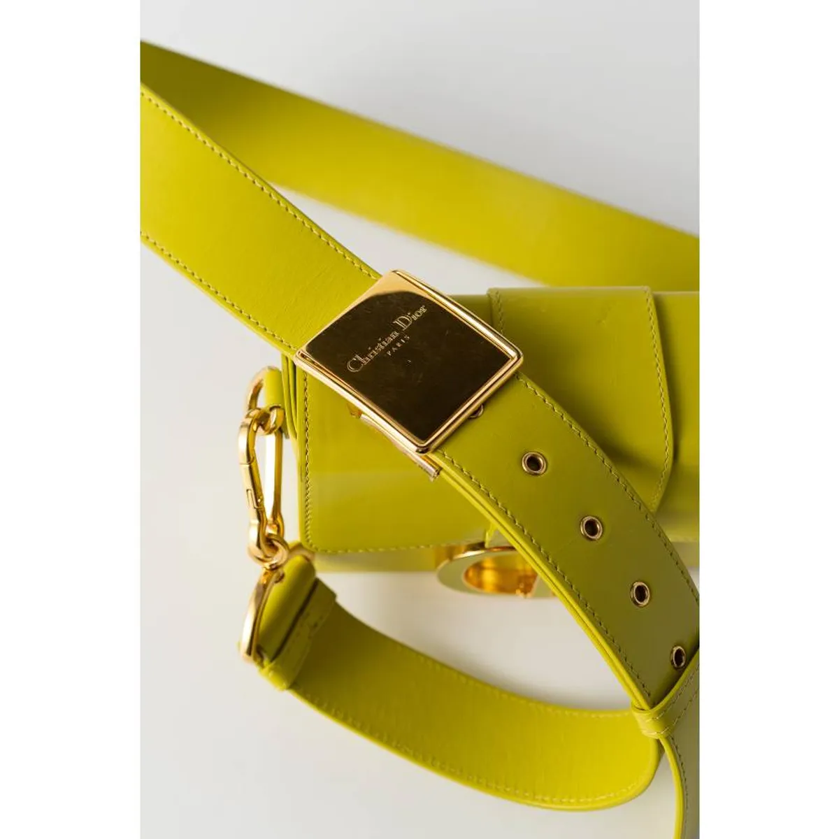 CHRISTIAN DIOR 30 MONTAIGNE CROSSBODY YELLOW LEATHER BAG