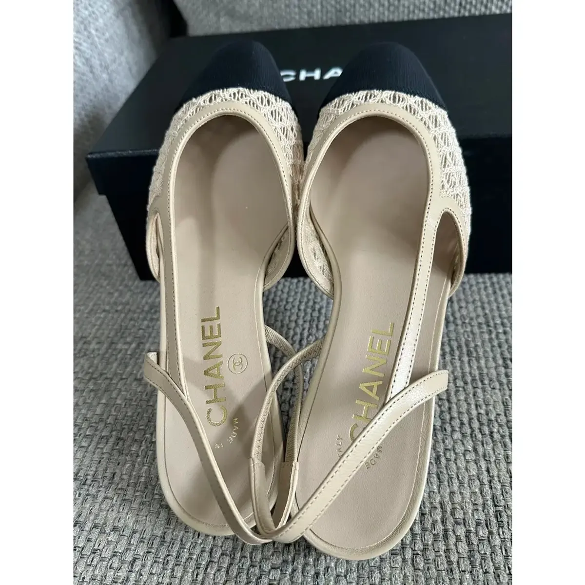 Slingback cloth ballet flats Chanel